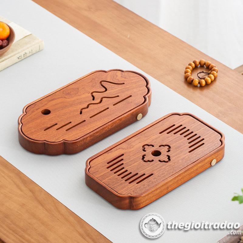 Khay Trà Gỗ Cẩm Lai Đẹp, Có Khoang Chứa Nước