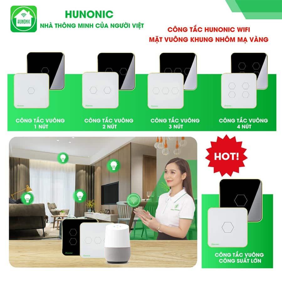 Công Tắc Cảm Ứng Wifi Hunonic Mặt Vuông