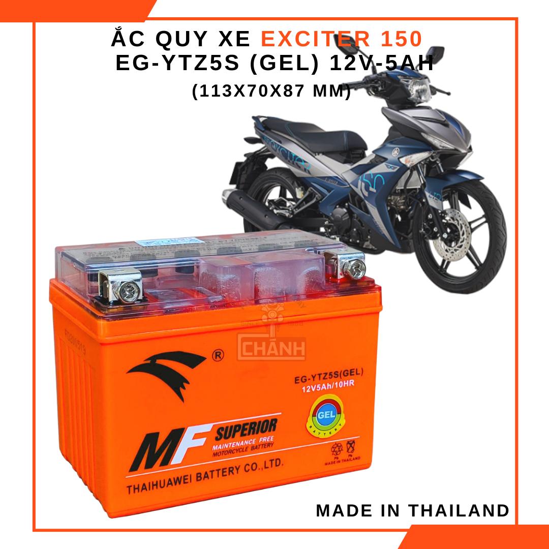 Ắc quy xe Exciter 150 chính hãng Eagle Thái Lan 12V-5ah