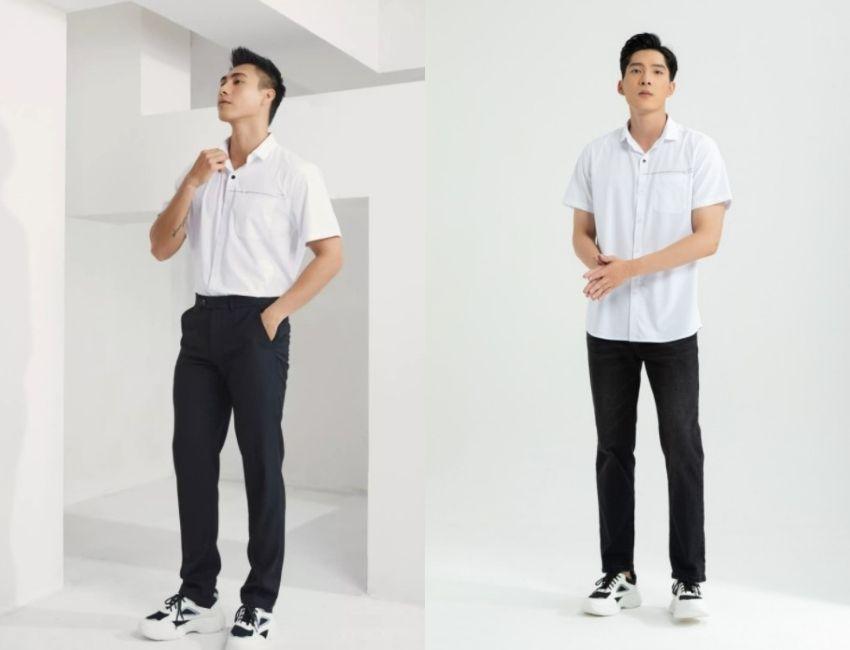 Áo sơ mi trắng quần tây đen mang giày gì cho ấn tượng?