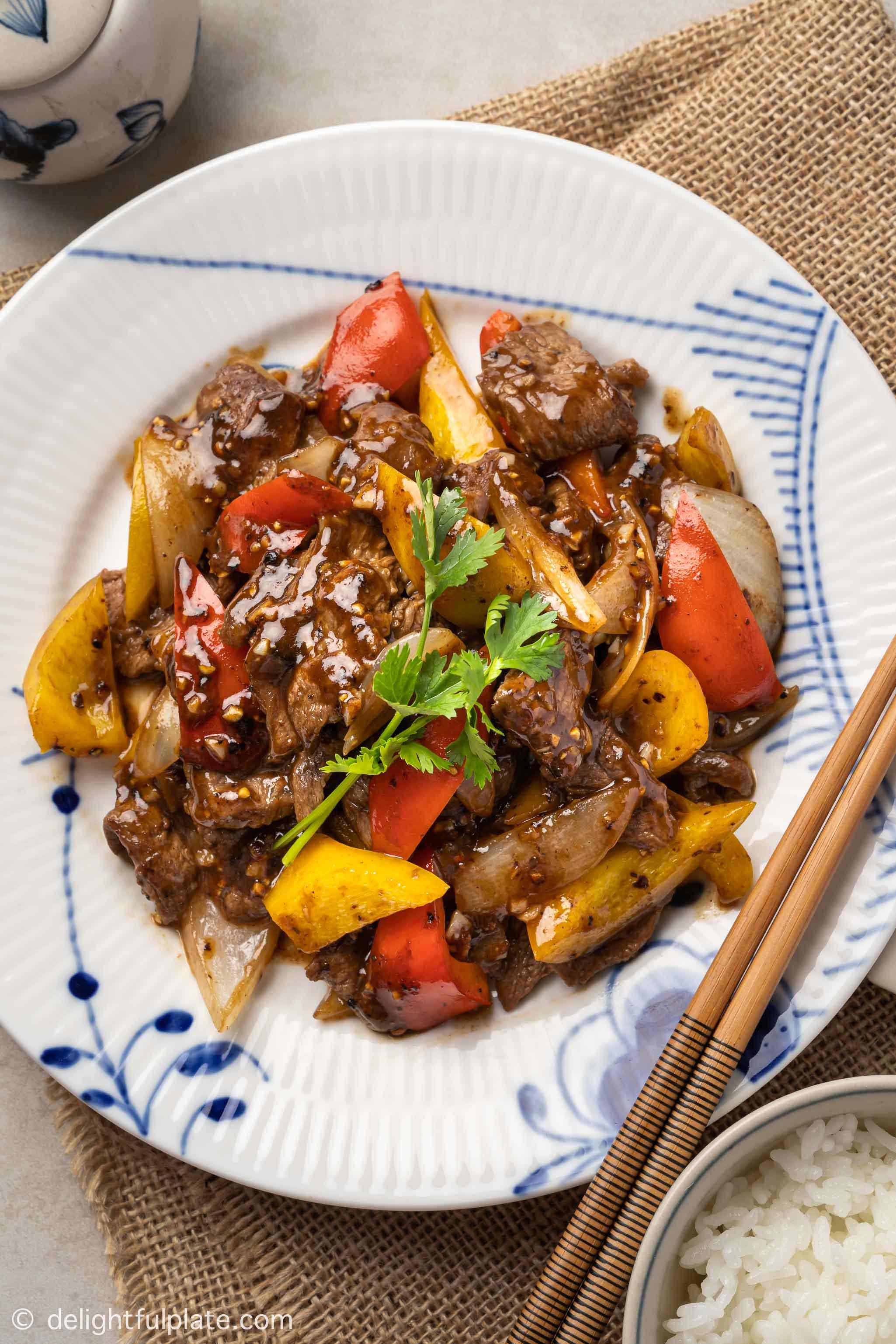Beef in Black Pepper Sauce (Bò Sốt Tiêu Đen)
