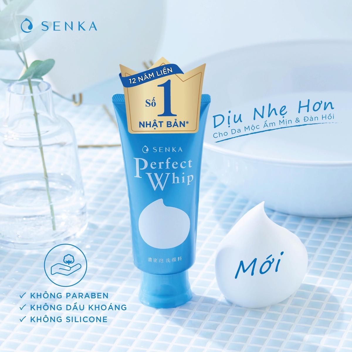 Sữa rửa mặt Senka perfect whip 120g màu xanh dương