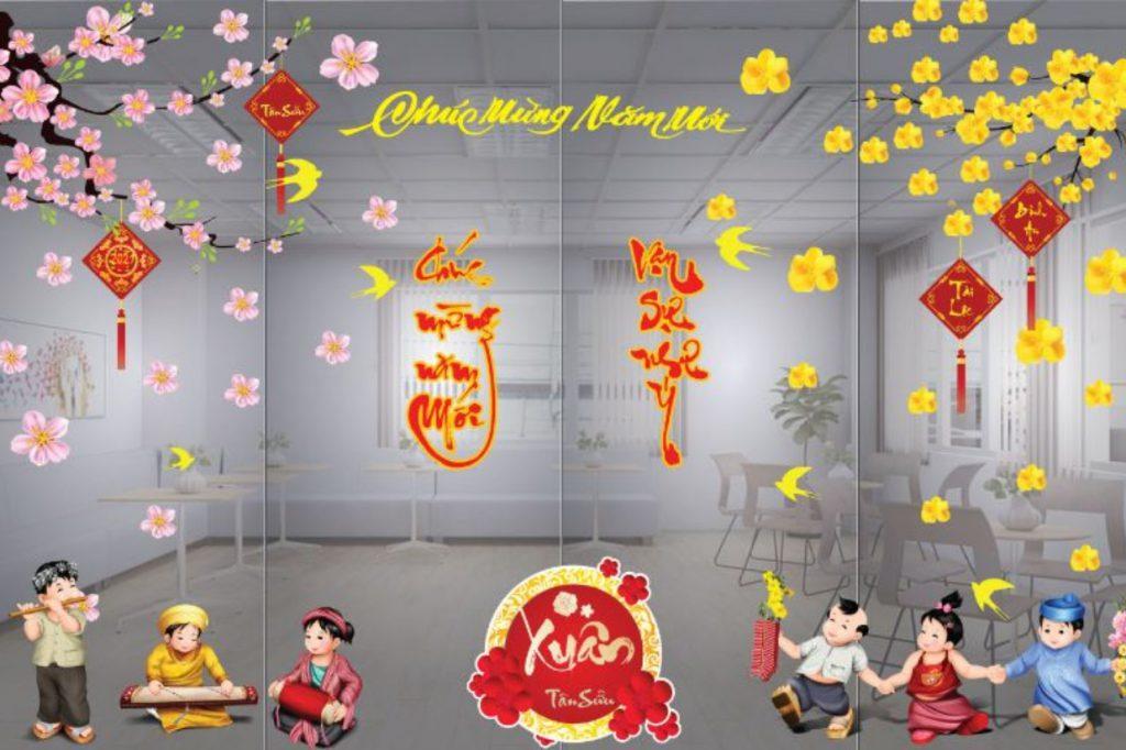 Hướng Dẫn Chi Tiết Cách Trang Trí Cửa Kính Ngày Tết Đơn Giản