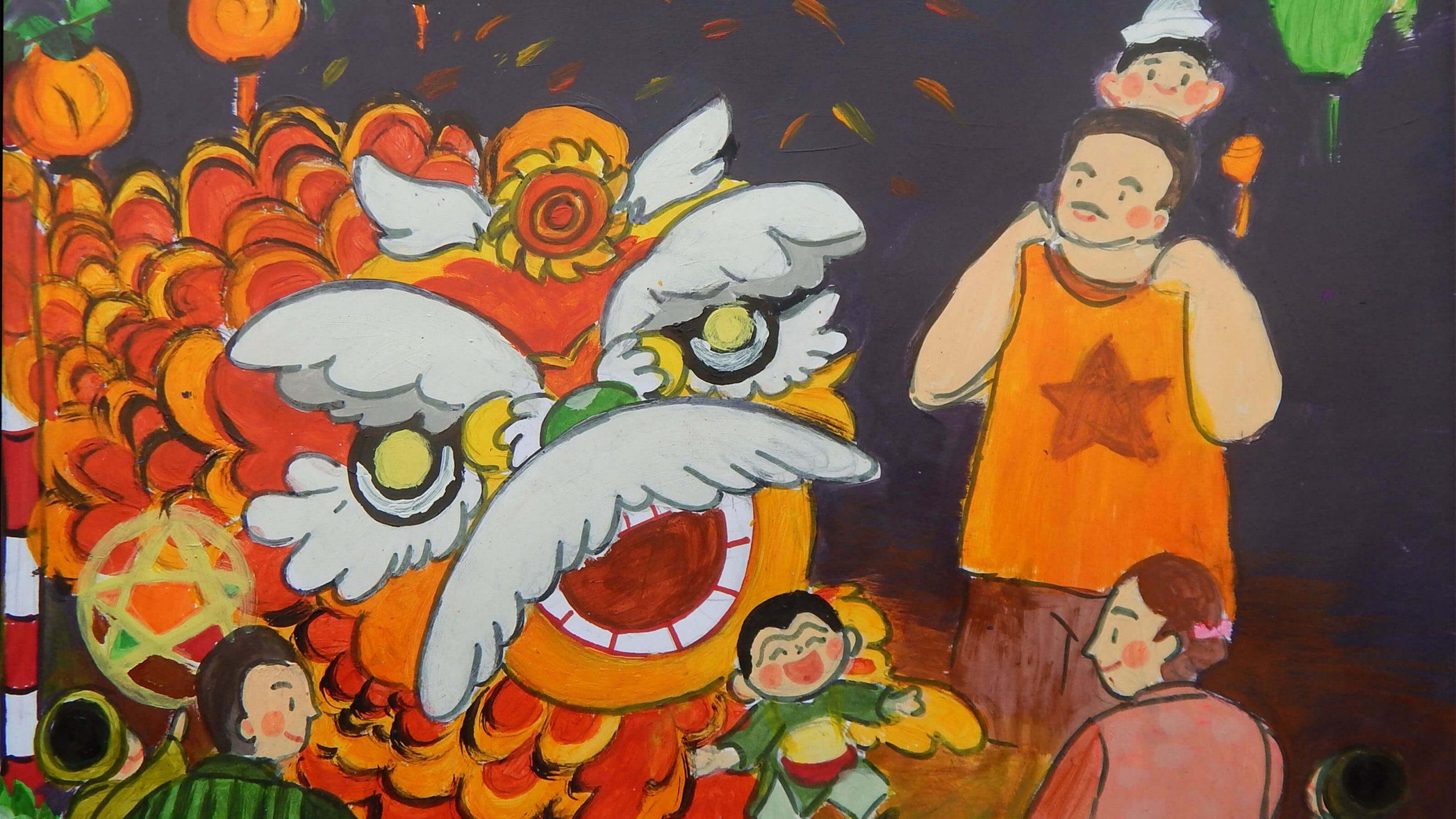 Cách vẽ lễ hội trung thu và tranh đơn giản, sáng tạo